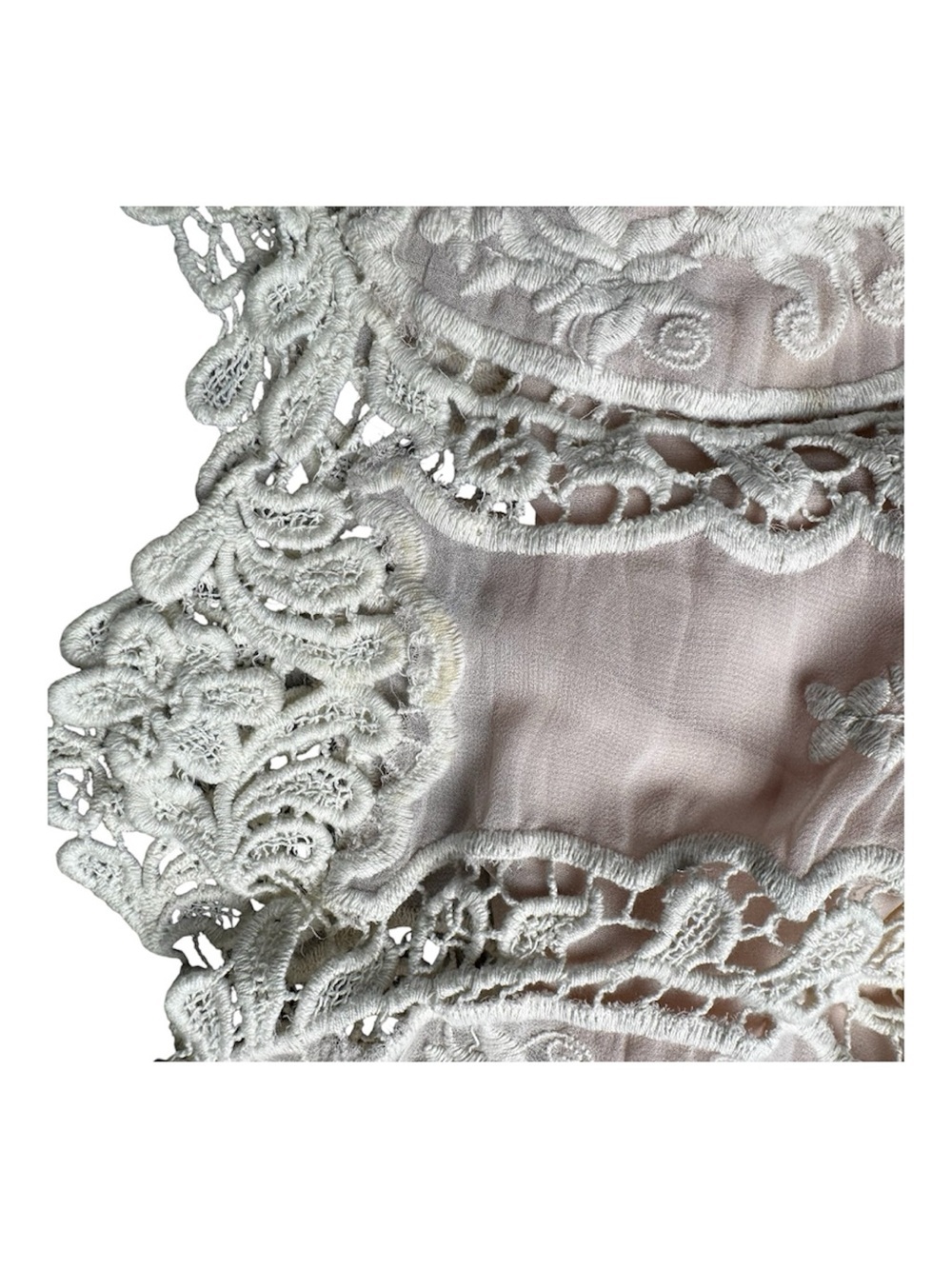 Pink Lace Crochet Overlay Tube Top Size S Boho Summer - Picture 7 of 8